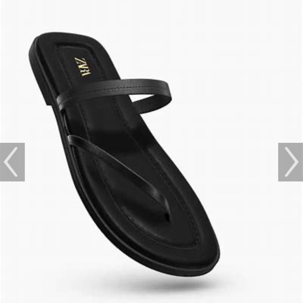 Zara Asymmetrical Leather Slides